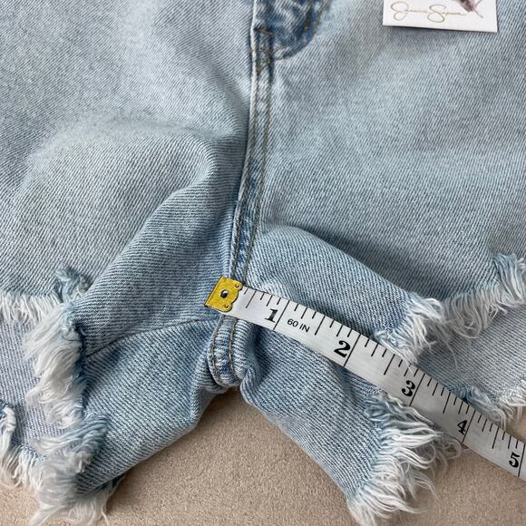 Jessica Simpson NWT Infinite High Waist Short in Skylark Size 32 Cutoff Fringe - Picture 13 of 15